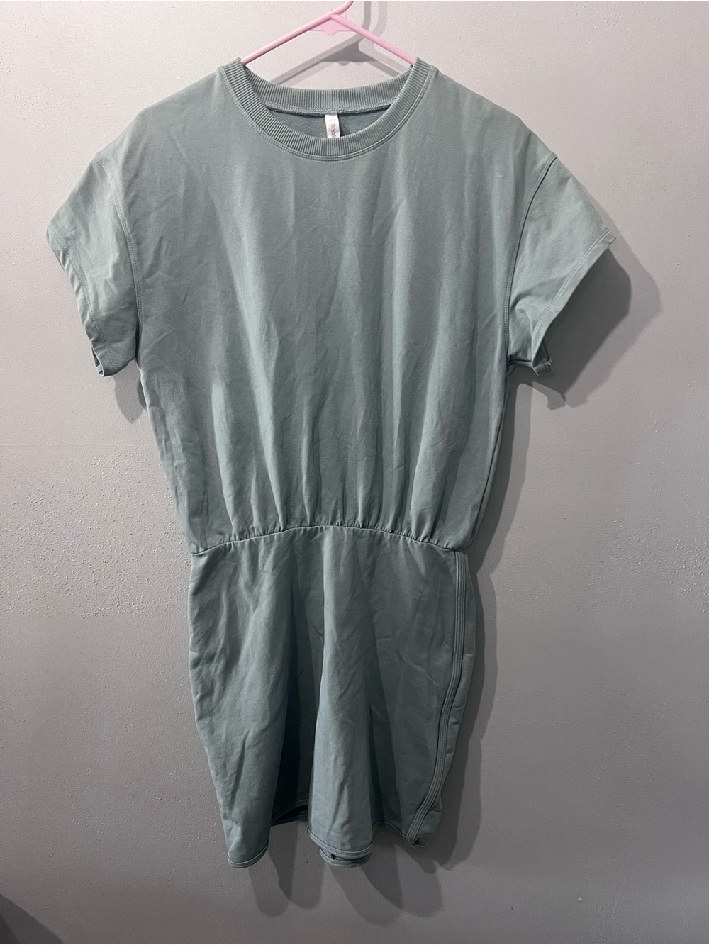 Wishlist T Shirt Dress Crewneck Short Sleeve Mini Cotton Blend Sporty M Sage